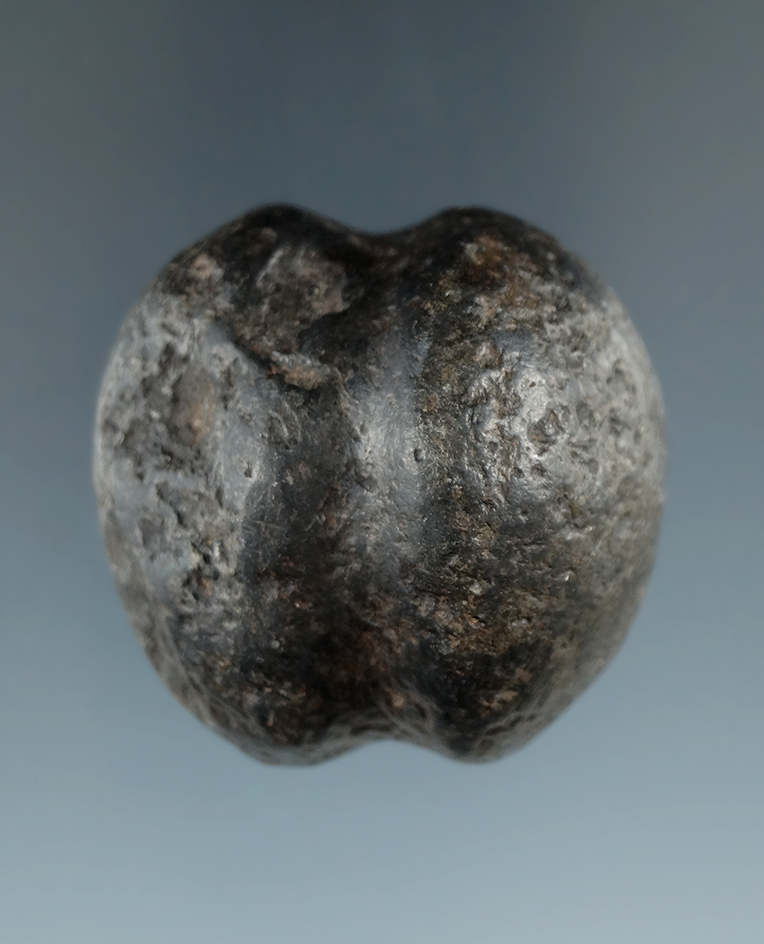 1 3/4" Diameter Hematite Full Grooved Hammerstone - Blannerhassett Island, Ohio River.