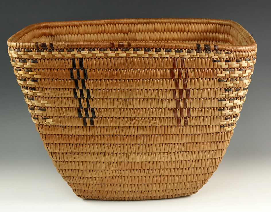12" Wide x 9" tall Klamath Indian basket from British Columbia, Canada, purchased in 1949.