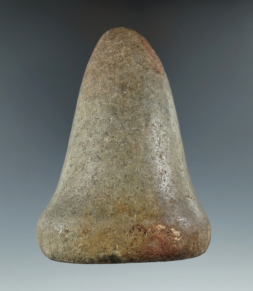 4 5/8" Bell Pestle with a nice nutting divot on base. Found by John R. Otto on May 2, 1961.