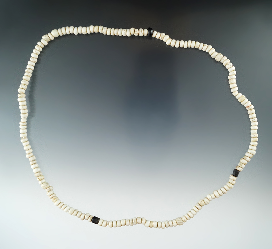 20" Long strand of glass trade Beads circa 18th century found in Colbert Co., Alabama.