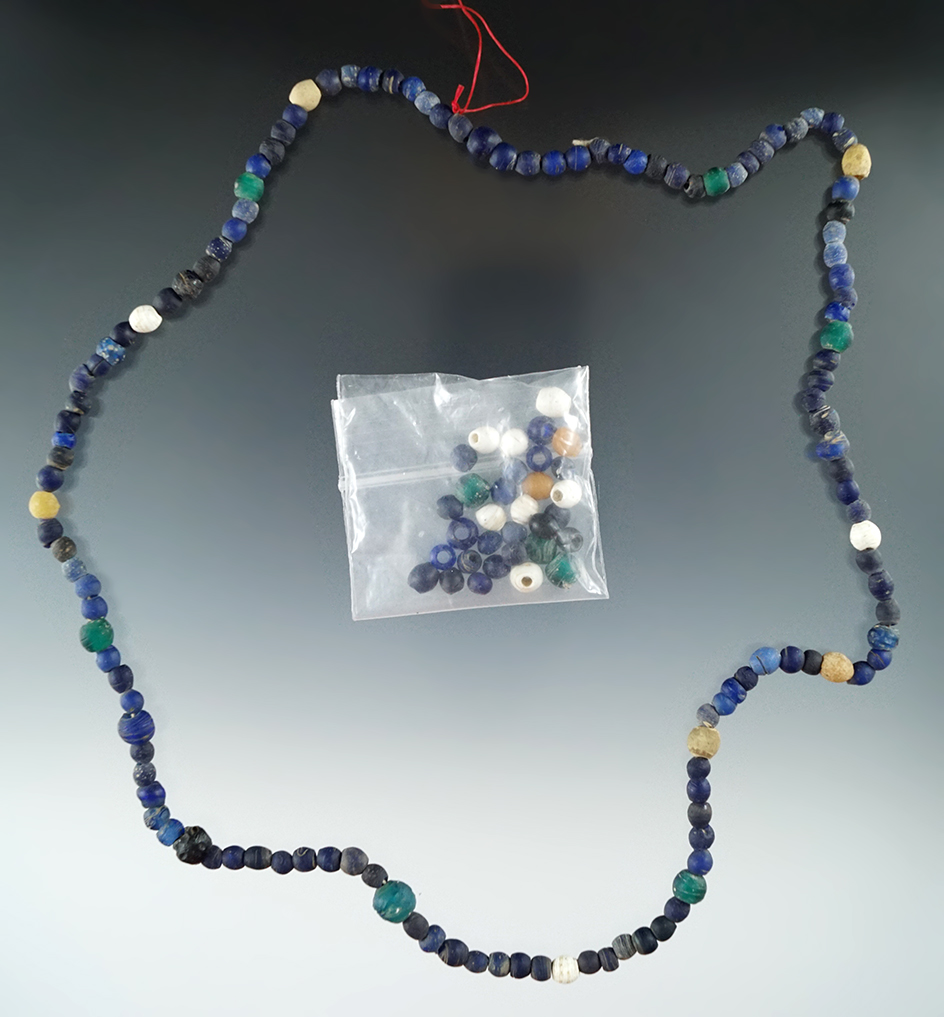 23 1/2" Strand of French trade Beads of Dutch manufacture found in Randolph Co., Illinois.