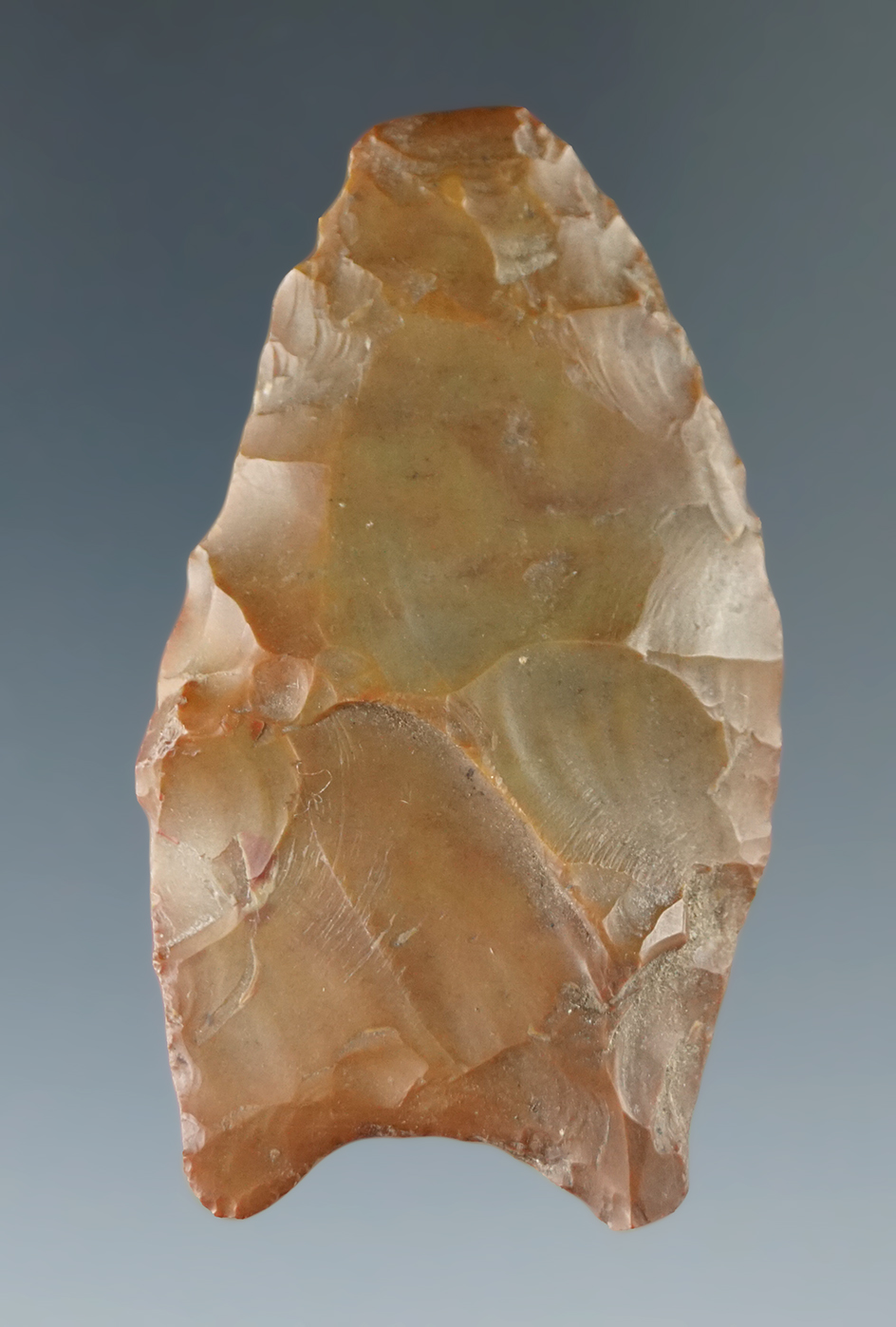 2 1/16" Heavily patinated Paleo Lanceolate found in Michigan.