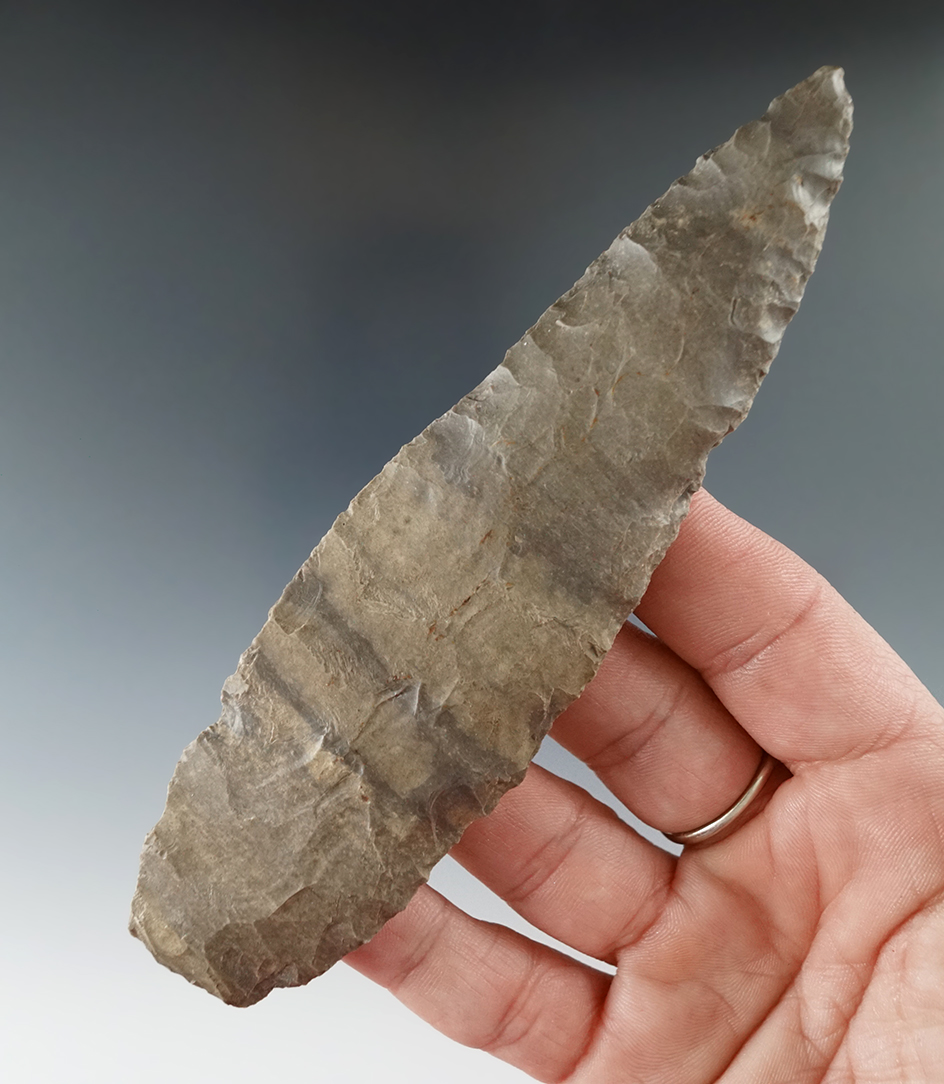 5 3/16" Onondaga Flint Lanceolate Knife found in Michigan.