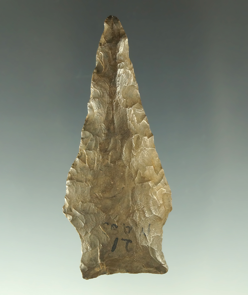 2 11/16" Ashtabula Drill found in Lorain Co., Ohio. Ex. Col. Raymond Vietzen. Bennett COA.