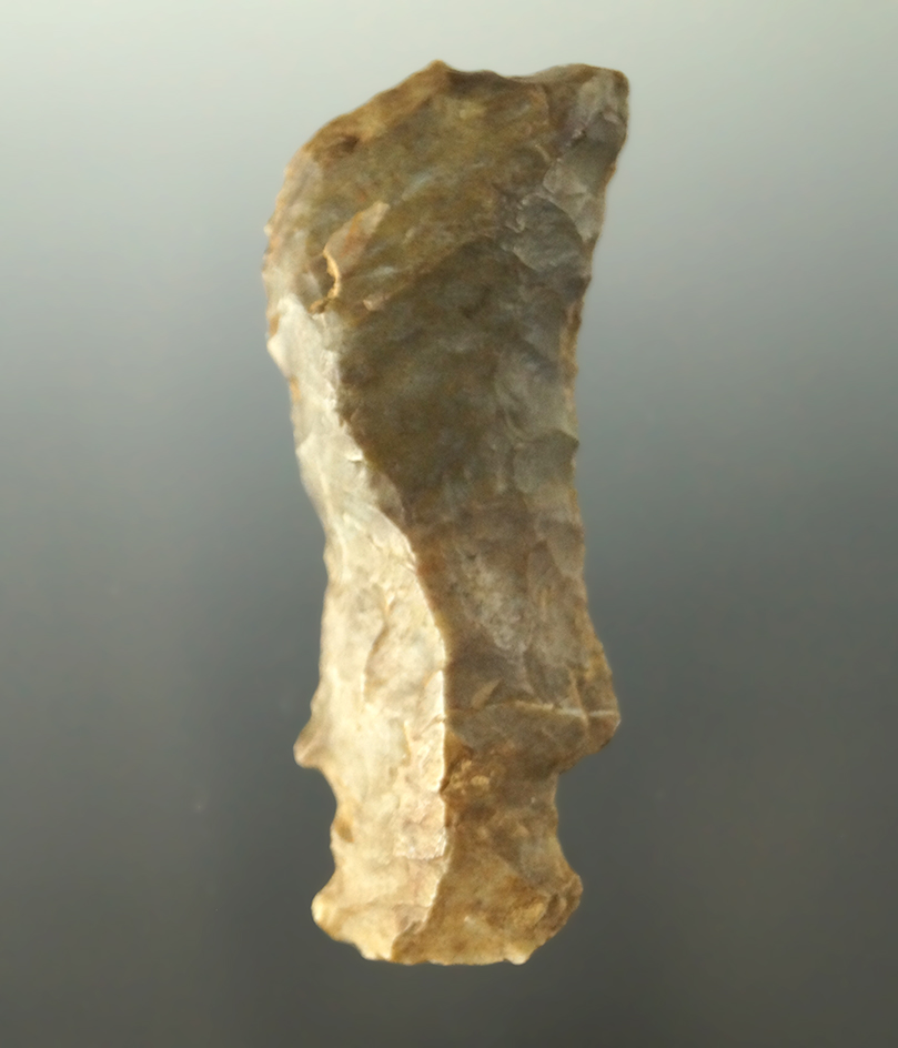2 5/8" Archaic Shaft Scraper made from Upper Mercer Flint - Huron Co., Ohio. Ex. Jack Hooks.