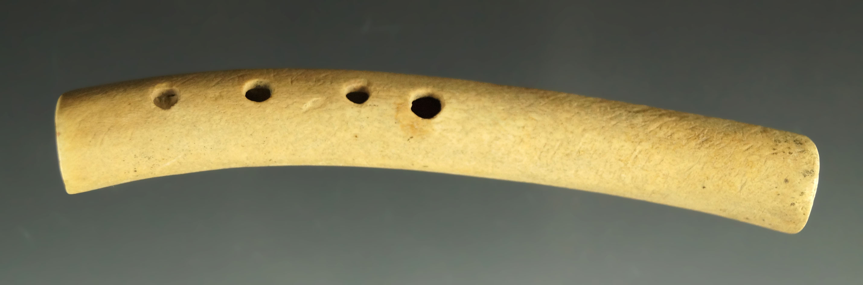 3 3/4" bone flute/whistle found at the Killbuck rock shelter in Holmes Co., Ohio.