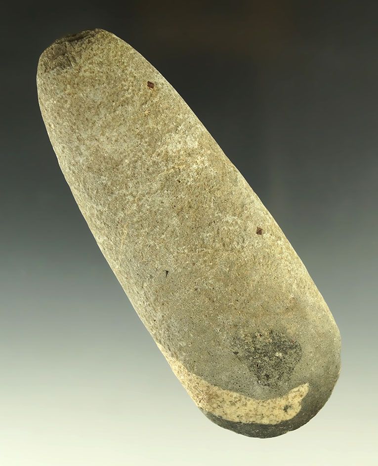 Nicely styled 5" slate Celt found in Michigan from the Phil Wagle collection.