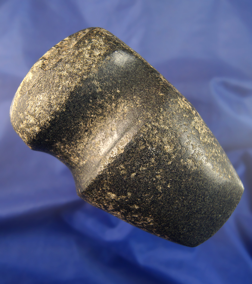 Very nice 5 3/16" long 3/4 grooved Axe made from Diorite found in Macy, Nebraska.