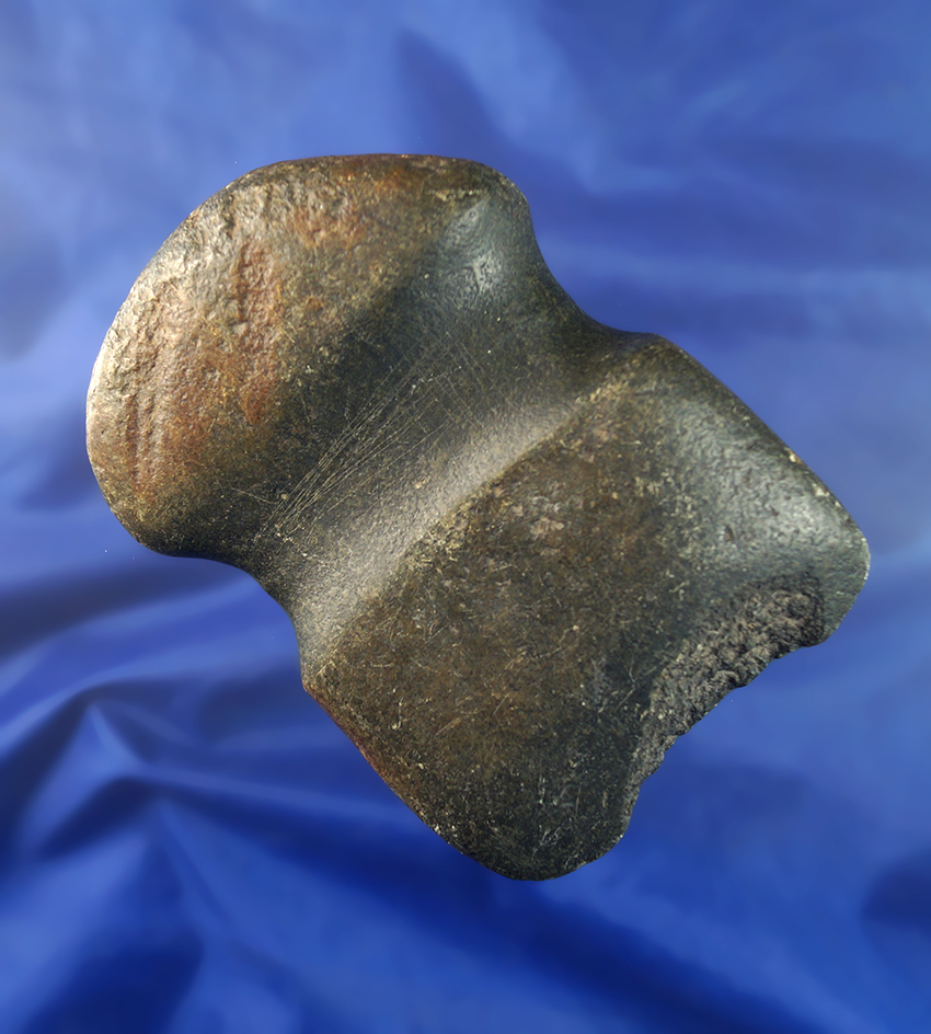 4 1/2" highly polished full grooved exhausted  Axe with damage to the bit area found in the Marshall
