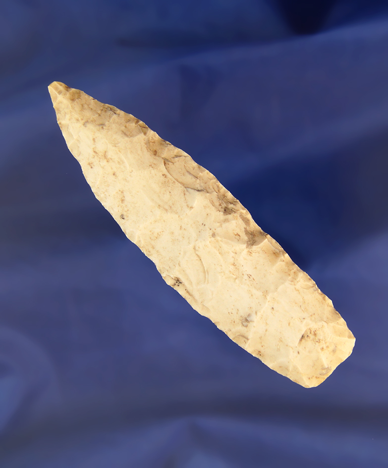 3 1/2" Nebo Hill found in northern Missouri made from Burlington chert. Ex. Dan Gilliam collection.