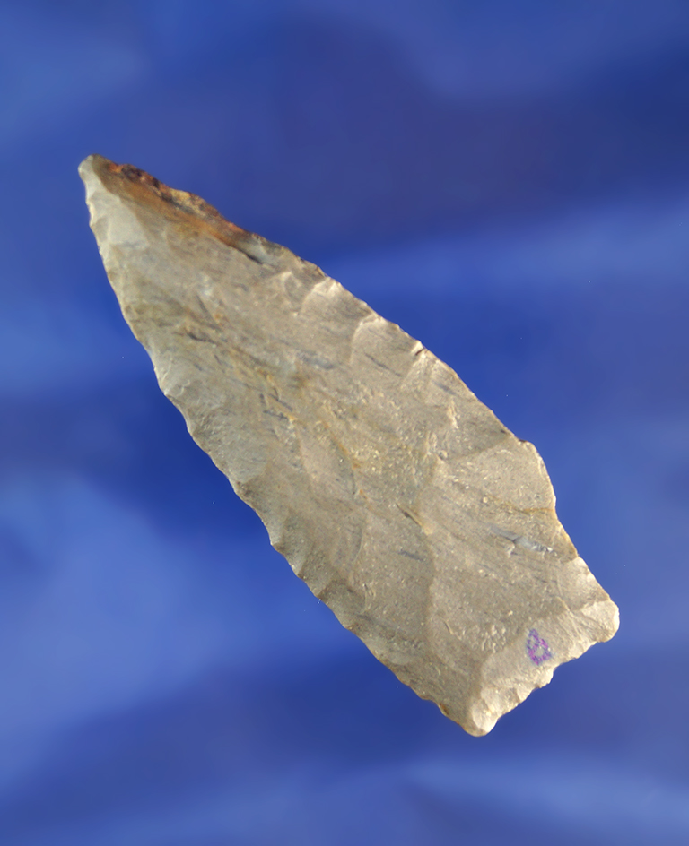 2 13/16" Paleo Stemmed Lanceolate found in New York.