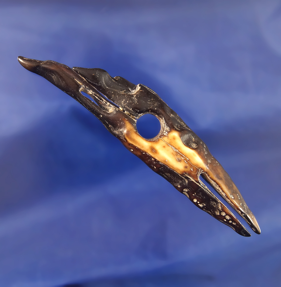 Beautiful water polished on this 3 1/2" harpoon toggle found in Alaska. Ex. Jake Vahle collection.