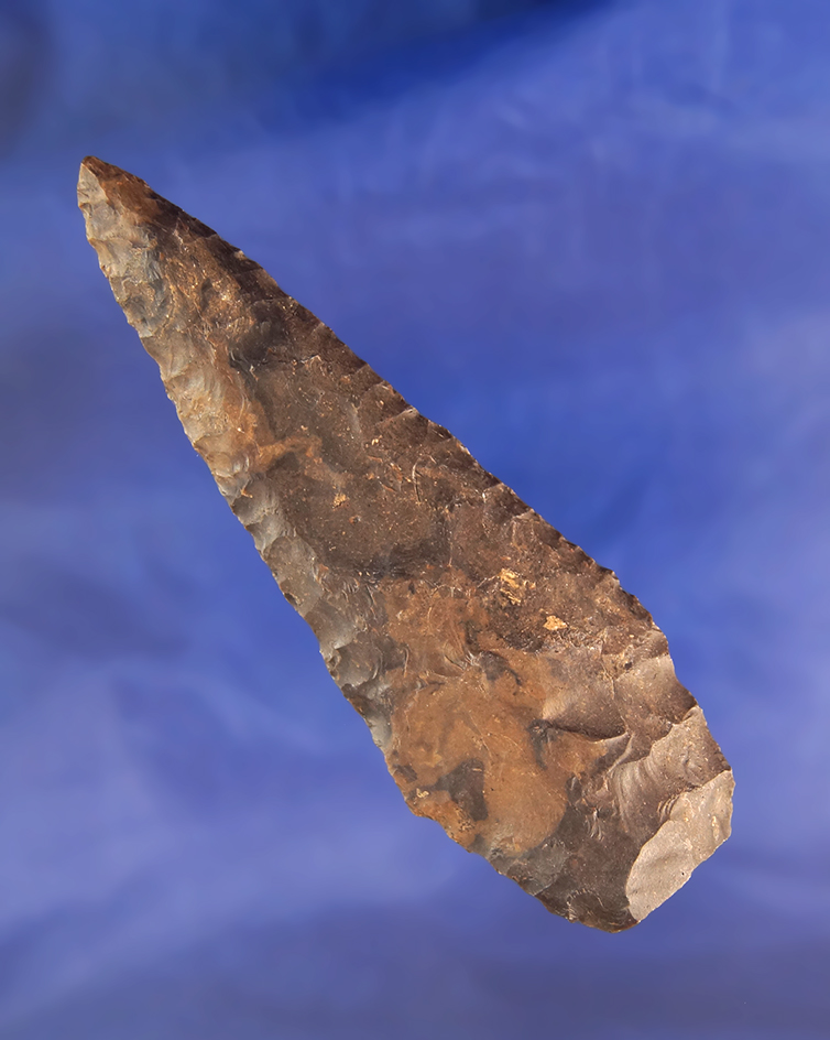 3 5/8" Stemmed Knife made from Dover Flint found in Tennessee.