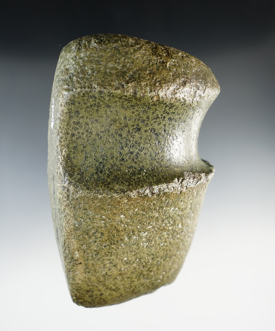 5 1/4" Long 3/4 Groove Axe made from Granite. Found in Noble Co., Indiana. Ex. Dale Williams.