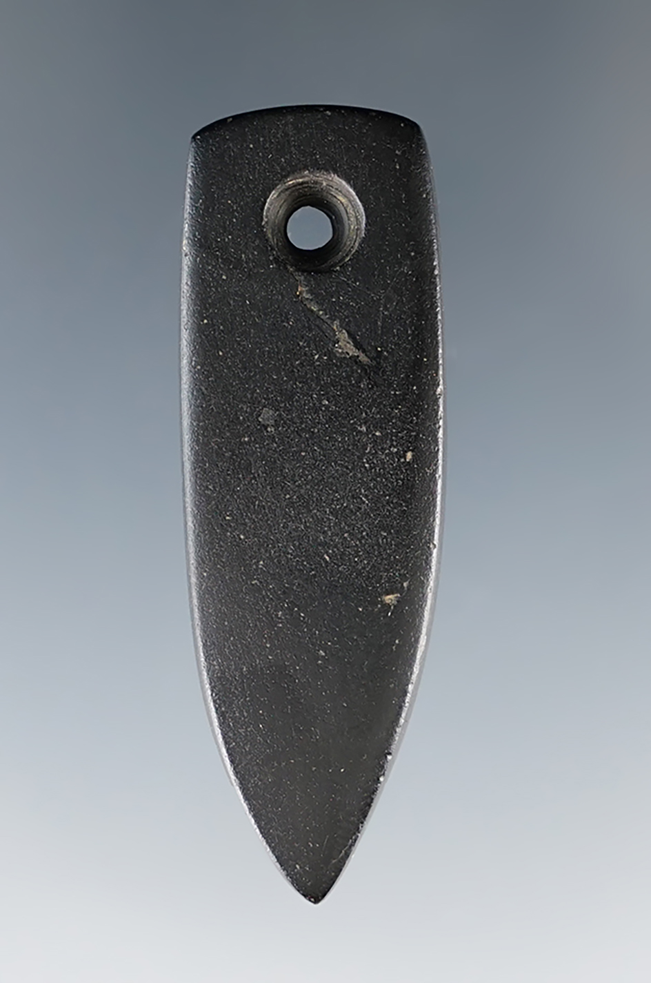 1 7/8" Ft. Ancient Cannel Coal Pendant in excellent condition. Found at the Fox Field Site