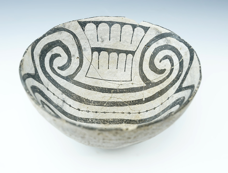 Incredible paint design! 6 1/4" Wide Anasazi Thin Wall Pottery Bowl New Mexico.