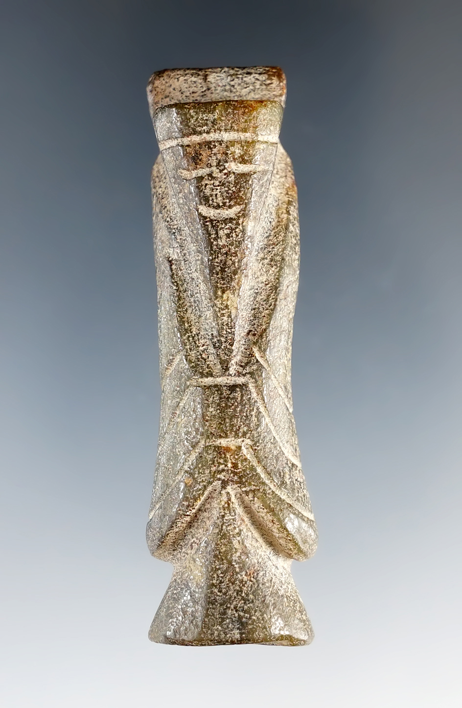 Nicely detailed 2 11/16" Anciently drilled carved Stone Figural Pendant found in Burma.