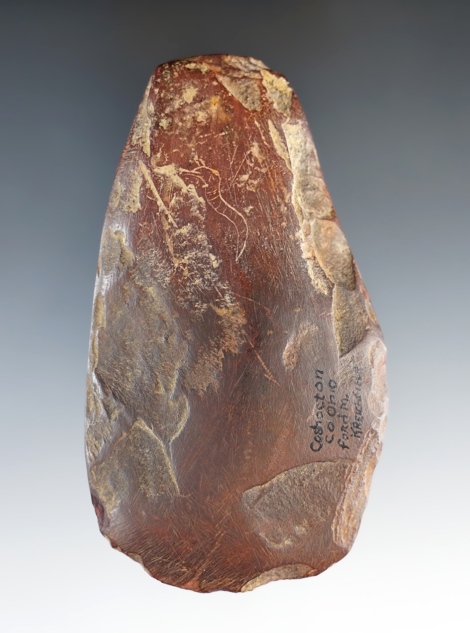 Rare engravings! 3 7/8" Woodland Period Hematite Celt found in Coshocton Co., Ohio.