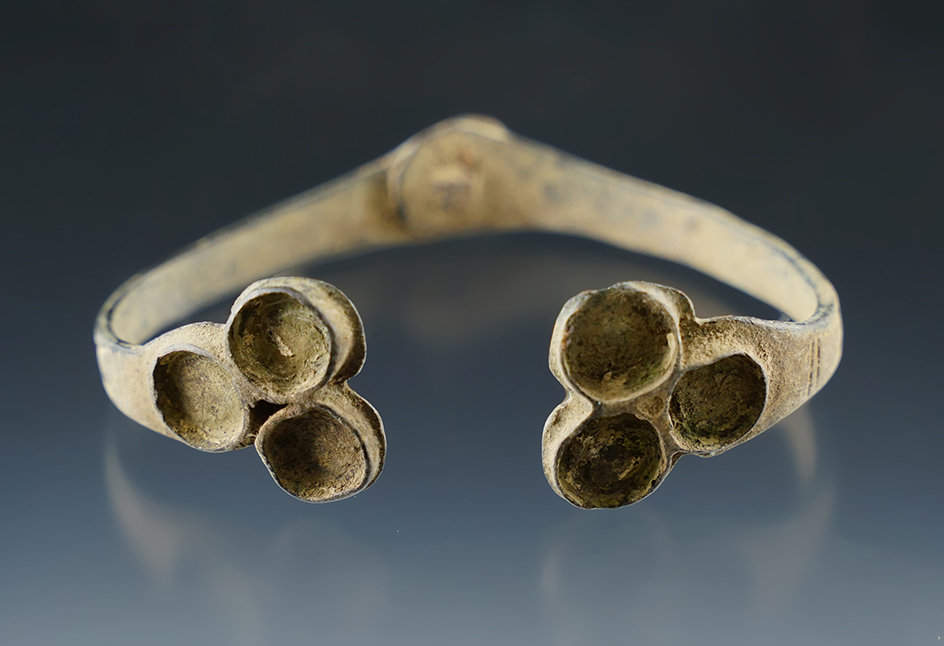 2 1/2" Wide Bronze Roman Bracelet that is beautifully patinated.