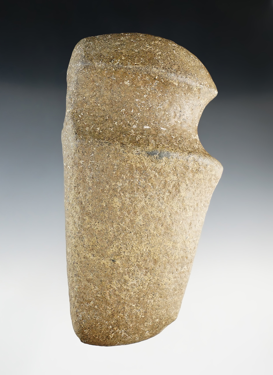 6 1/8" Long 3/4 Slant Groove Axefound near the White River, Lawrence Co., IN. Bennett COA.