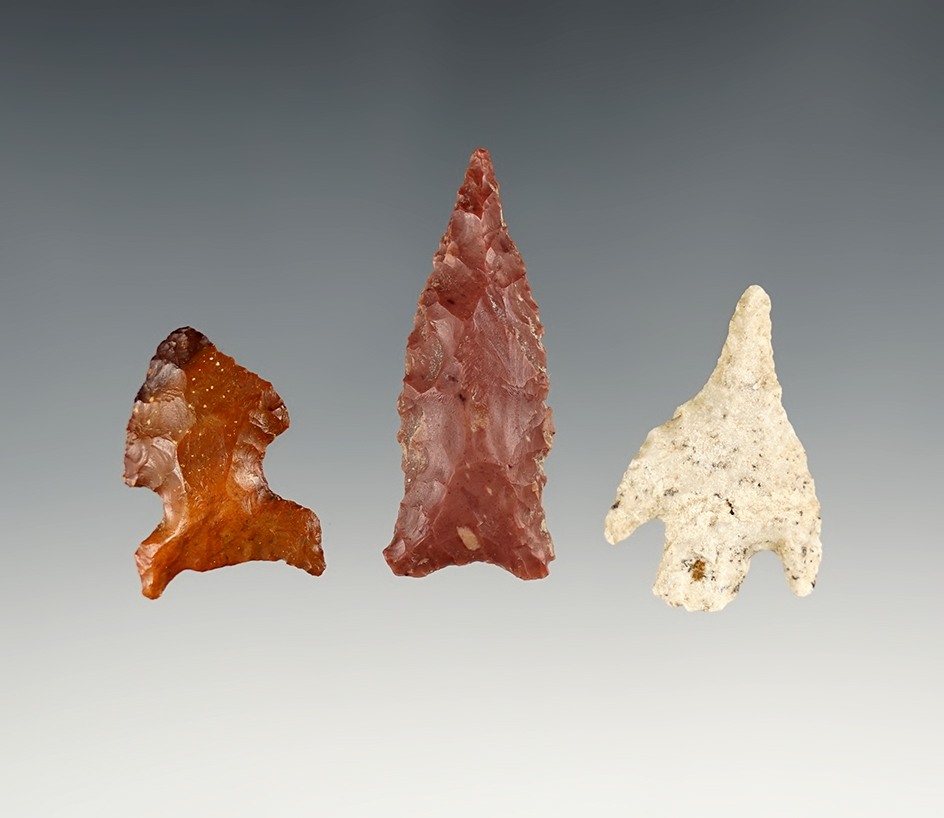 Set of Set of 3 nice points found in Umatilla Co., Oregon. The largest is 1 13/16".