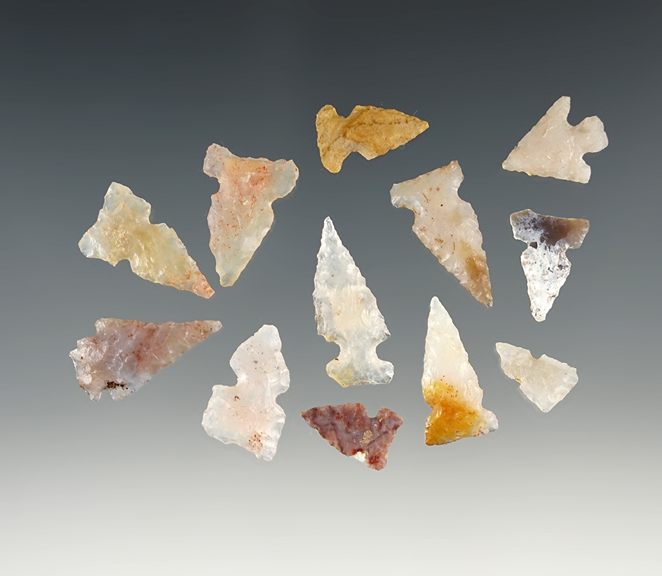 Set of 12 nice points found in New Mexico. The largest is 1".