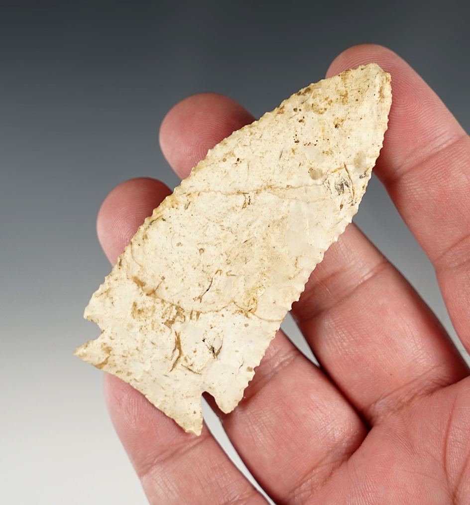 3 1/8" Pulaski that is thin with exceptional flaking. Found in Pike Co., Illinois.