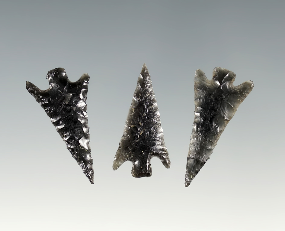 Set of 3 fine Rose Springs found in Oregon. The largest is 1 1/8".