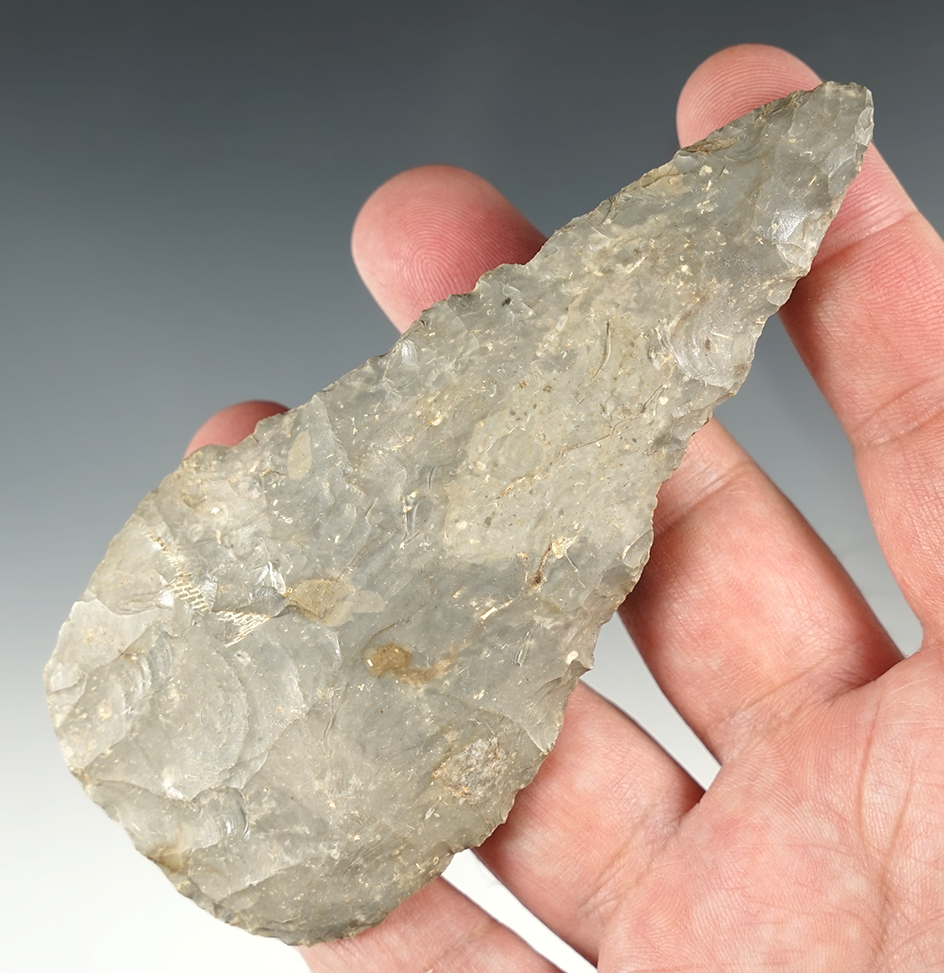4 5/8" Cobbs Blade made from Winterset Chert, found in Henry Co., Missouri. COA.