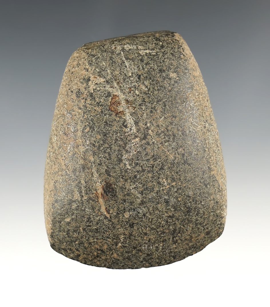 3 3/16" Hardstone Celt with great polish to both faces and the bit. Found in Kentucky.