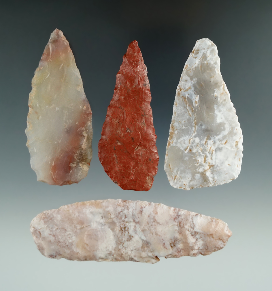 Nice set! Four well patinated Blades found in Utah, largest is 4 1/4".