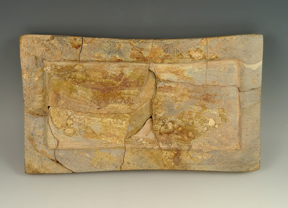 9 3/4" Paint Pallet found in New Mexico that has been reassembled from multiple breaks.