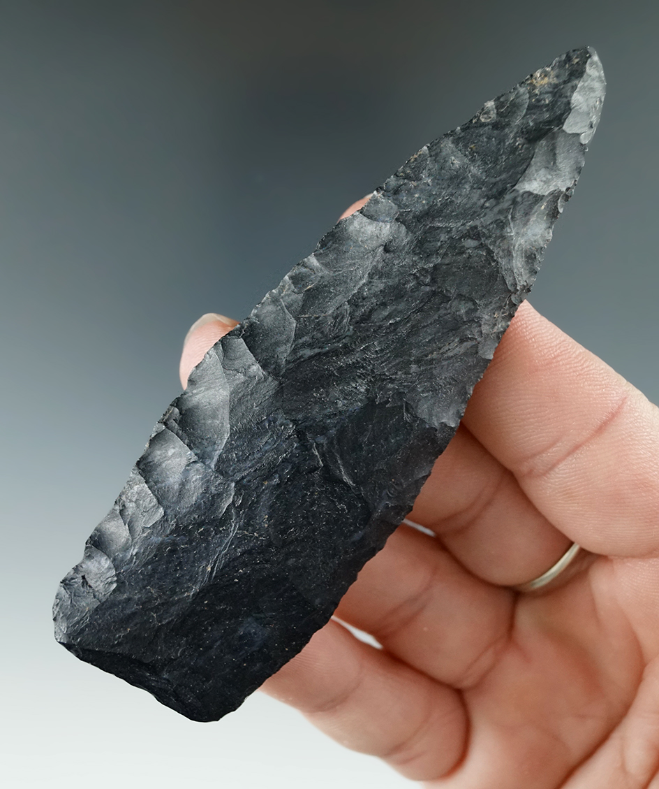 3 13/16" Lanceolate made from Coshocton Flint found in Michigan.