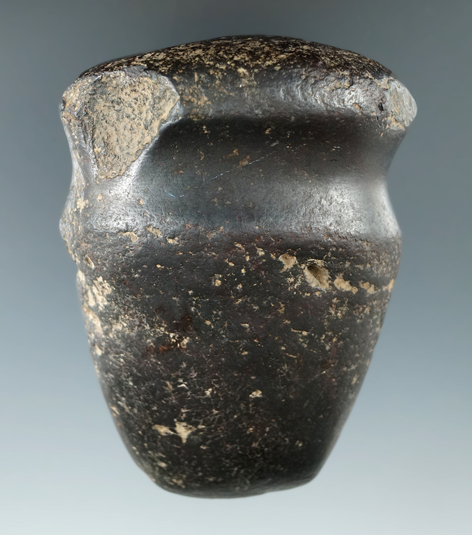 3 3/4" nicely formed Hematite full grooved Axe found in Missouri.
