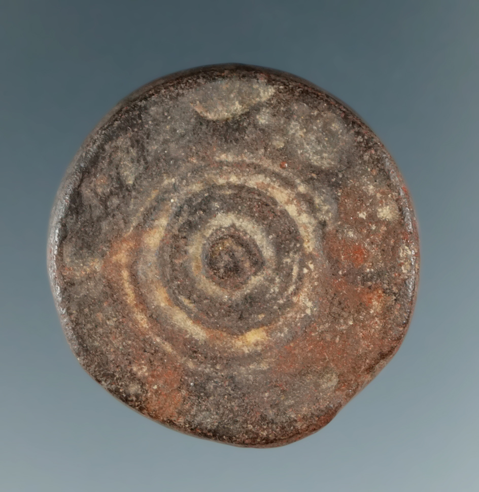 1 3/16" Hematite Crinoid Gamestone found in Ross Co., Ohio. Comes with a Davis COA.