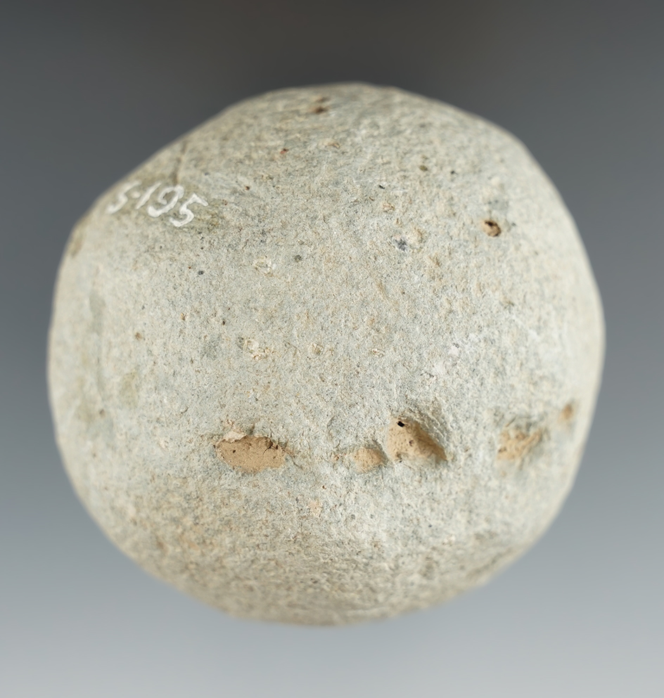 2 5/8" nicely shaped Hammerstone found in Ohio. Ex. Sam Speck collection. Bennett COA.