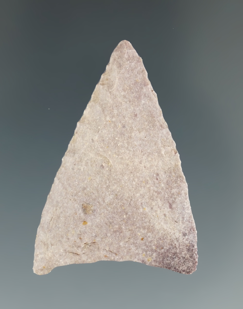 Ex. Perino!  1 7/8" Early Triangular point found in the Canadian River east of Oklahoma City, OK