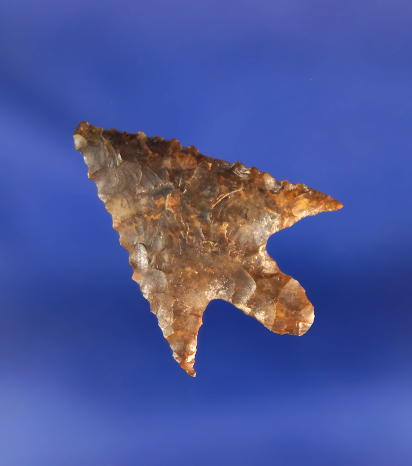 1 1/16" well flaked Perdiz point found in Trinity County, Texas.