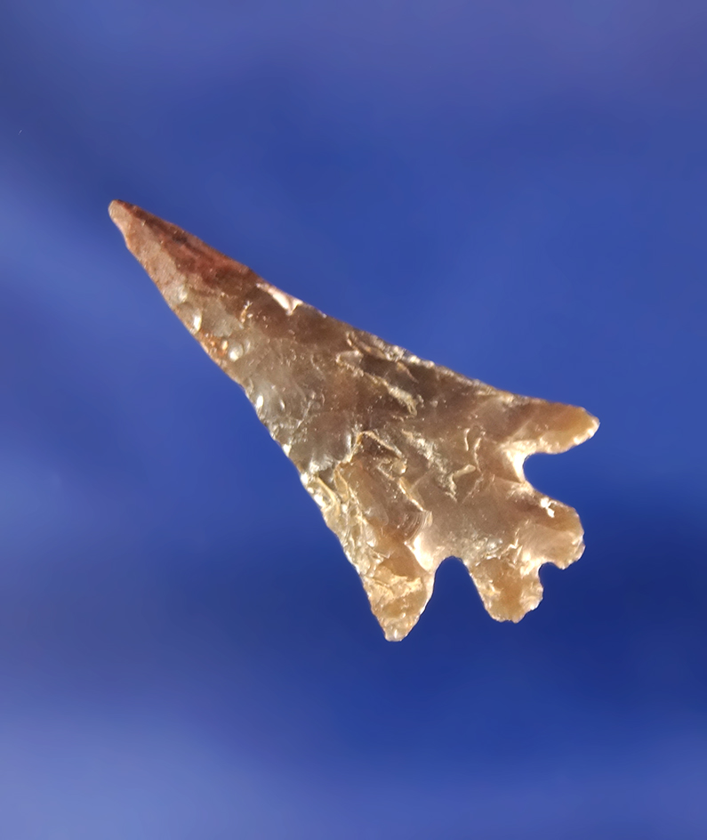 1 3/16" Columbia Plateau Split Stem with very nice flaking found near the Columbia River, WA.