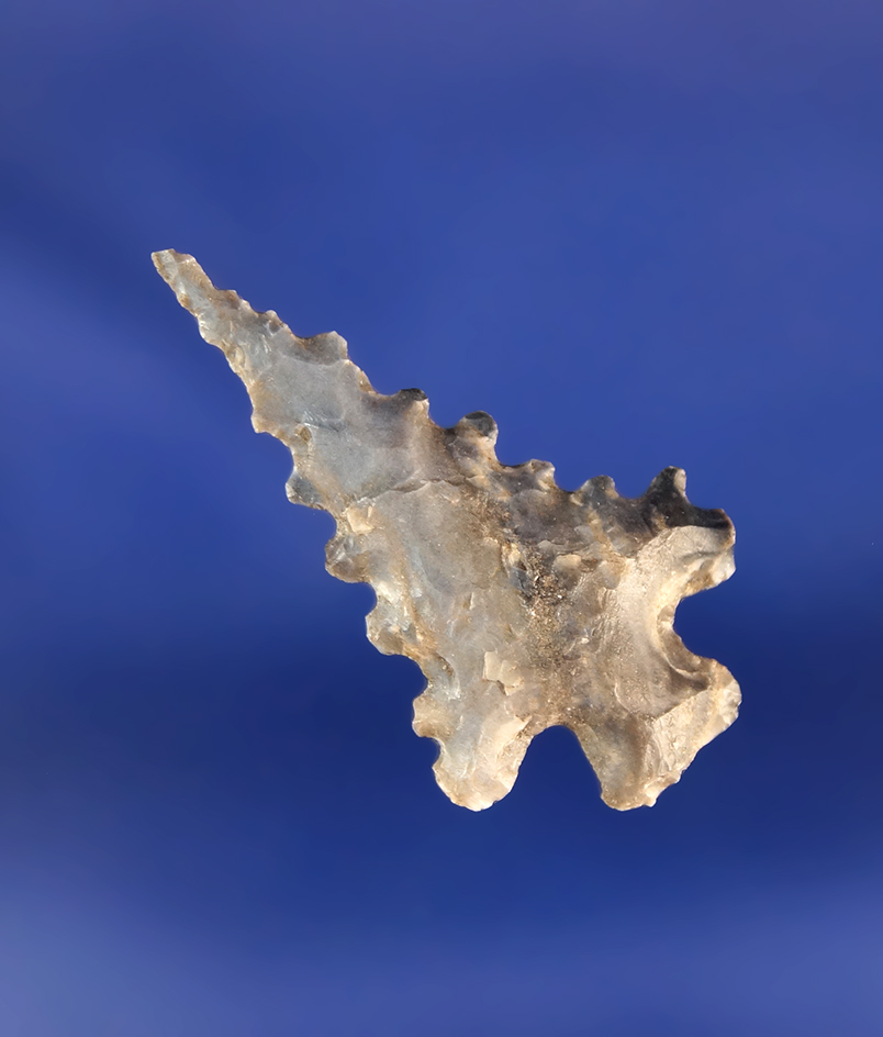 1 1/16" nicely serrated Nez Perce arrowhead found in Idaho.