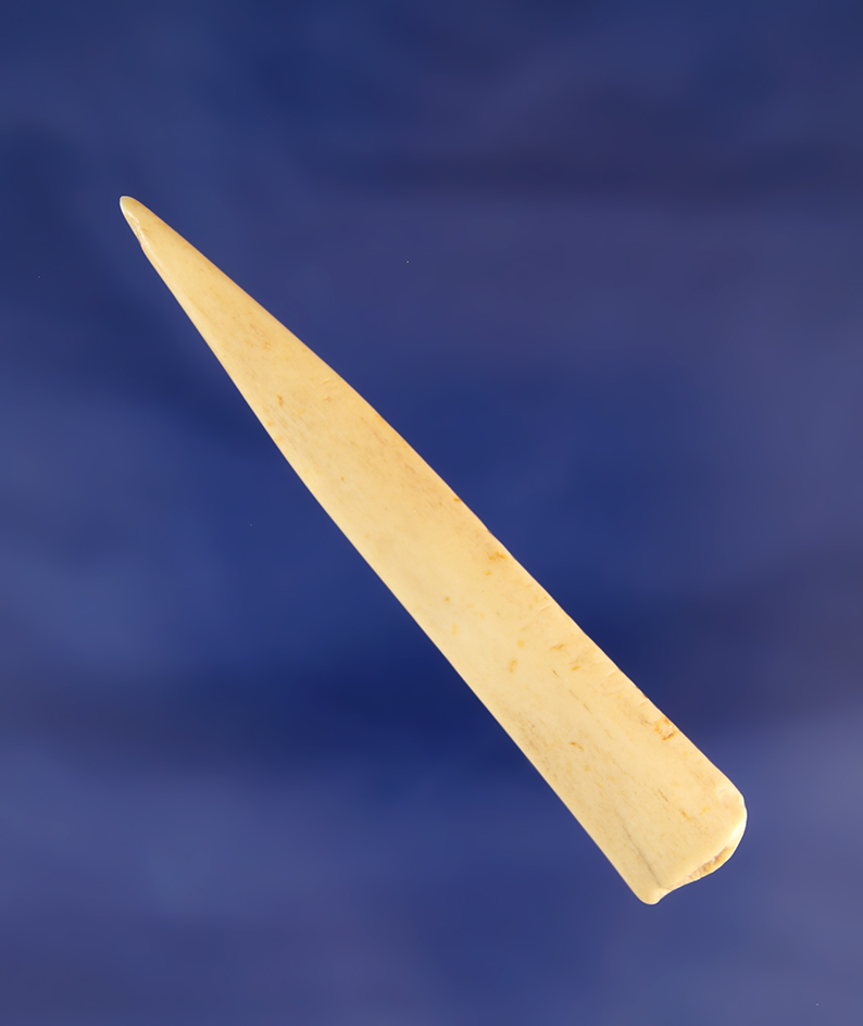 3" polished bone projectile point found in Walworth County South Dakota.