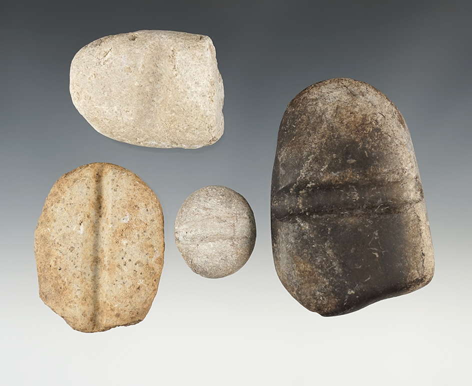 Set of 4 Stone Arrow Shaft Smoothers - New Mexico.