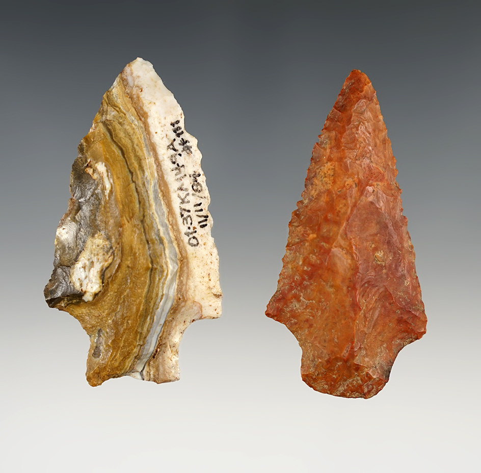 Pair of Alabama points, one has modern retouch.