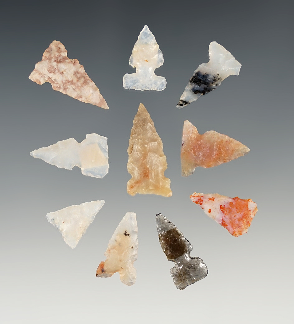 Set of 10 colorful points found in New Mexico.