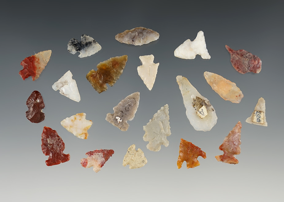 Set of 20 assorted nice points found in New Mexico.
