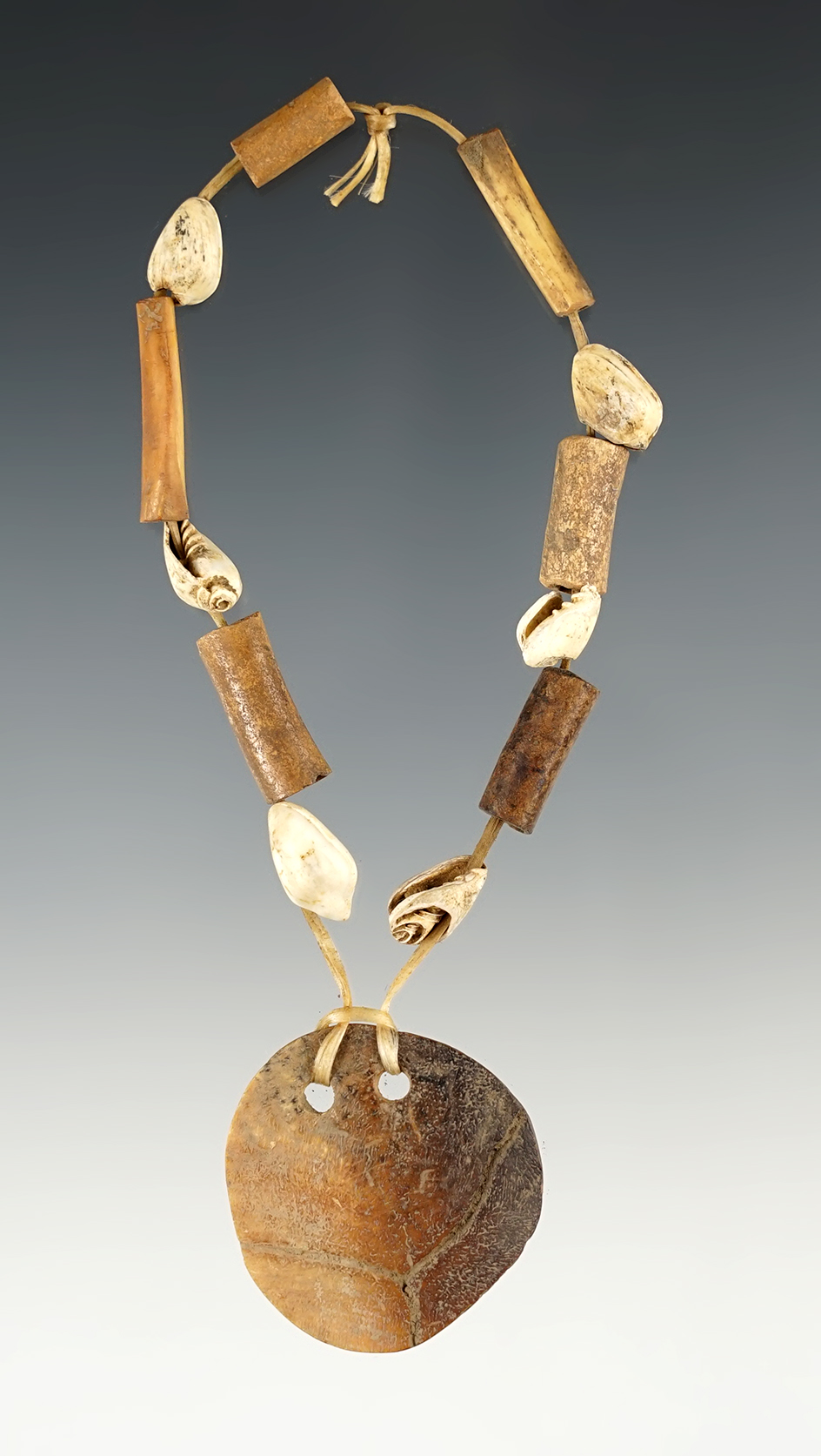 Set Shell/Bone Beads and a drilled Pendant. Tennessee.