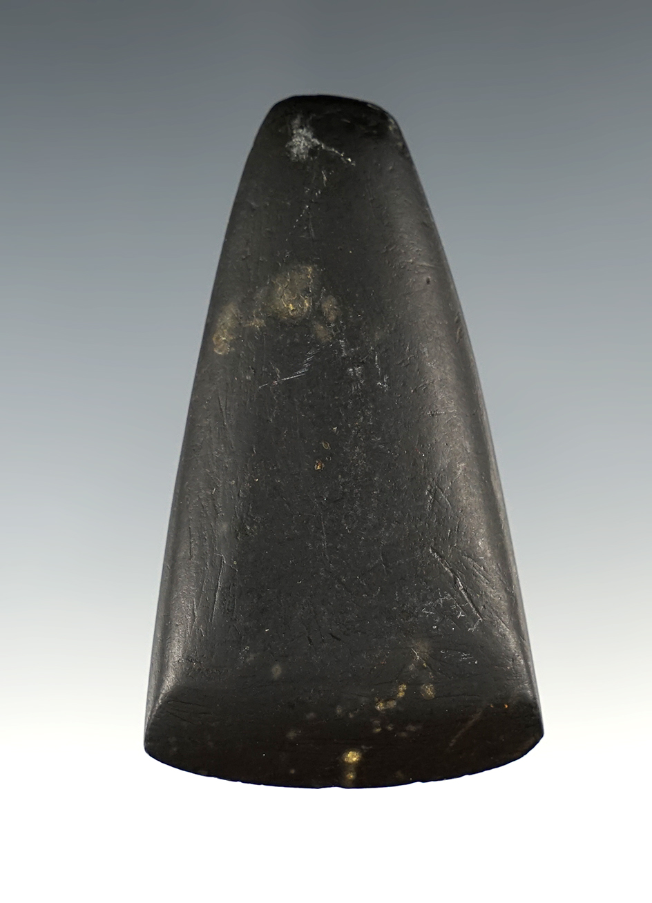 Great form on this 2 3/8" Slate Celt found in the Midwest.