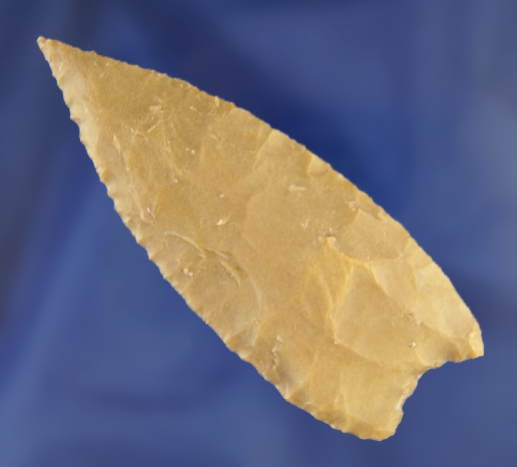 3 1/4" that is well styled with a needle tip found in Bastrop Co.,  Texas. Ex. Len Weidner collectio