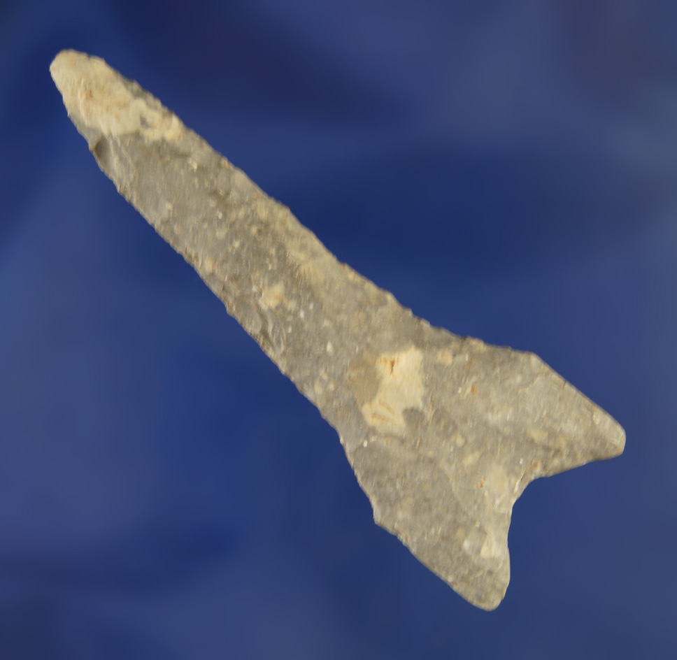 2 9/16" Paleo Drill with heavily ground base made from Upper Mercer Flint Huron Co.,  Ohio.