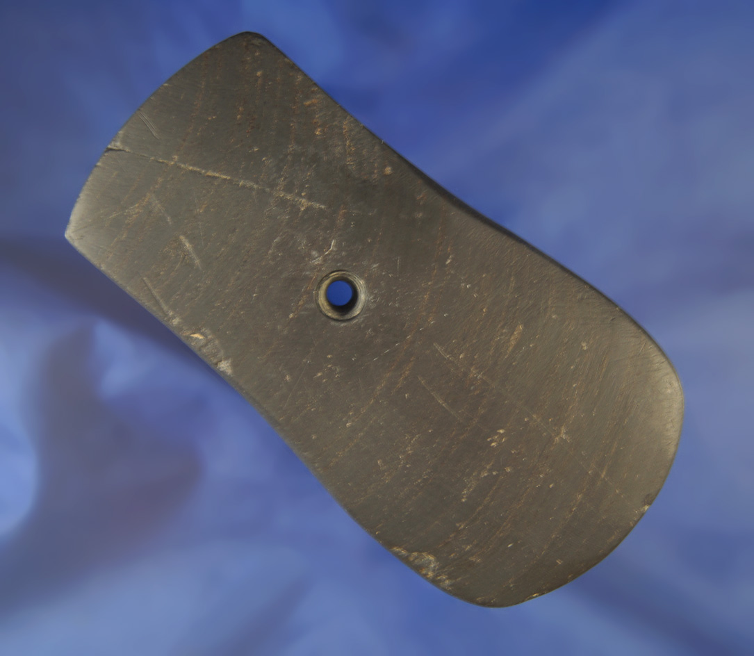 4 1/8" Black Slate Keyhole Pendant found in Wood Co., Ohio.